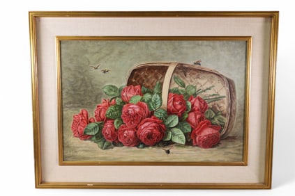 LARGE FLORAL STILL LIFE PAINTING
