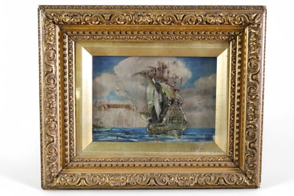 19TH CENTURY 3D SAILSHIP WALL HANGING