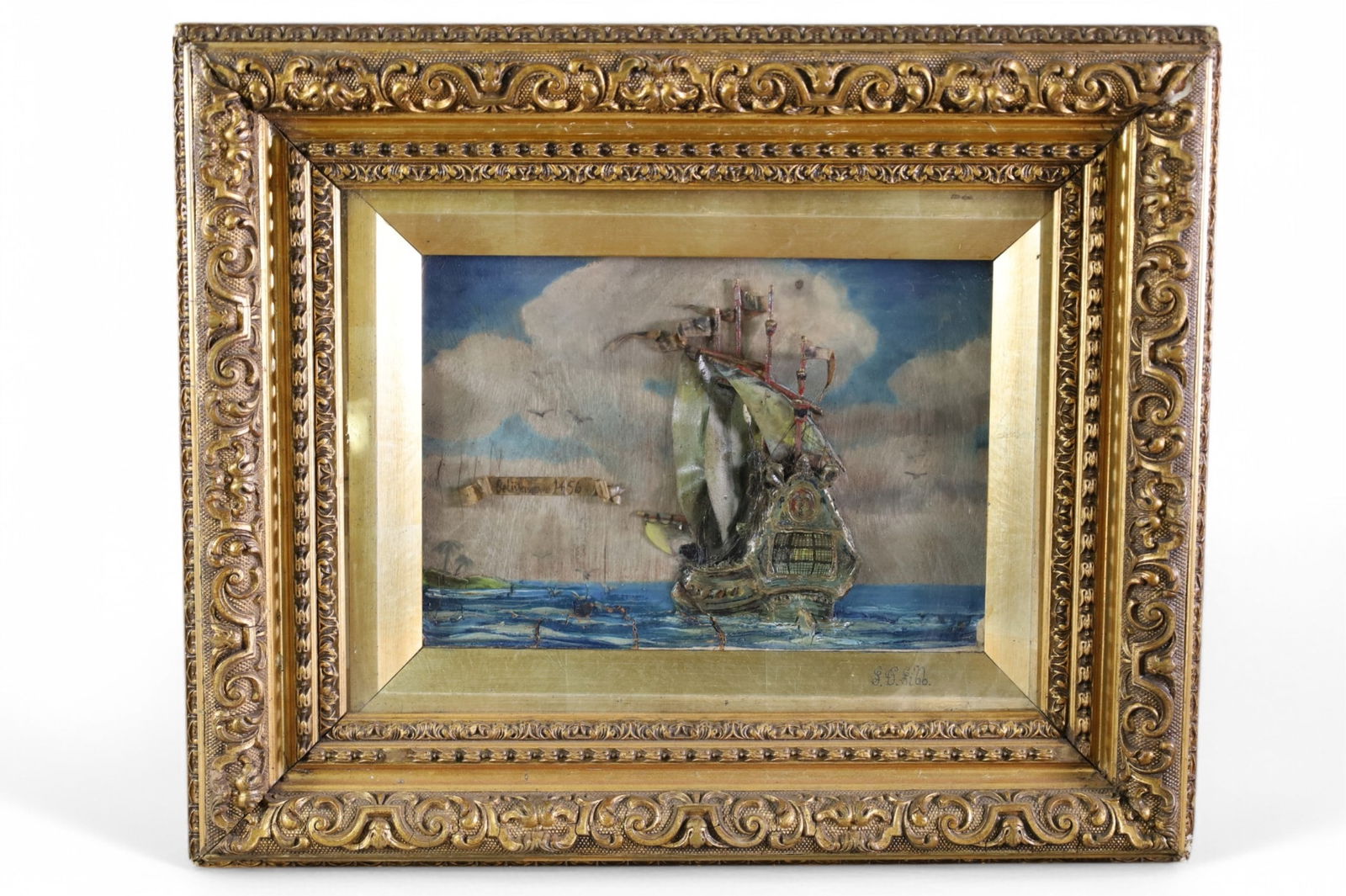 19TH CENTURY 3D SAILSHIP WALL HANGING (1 of 3)