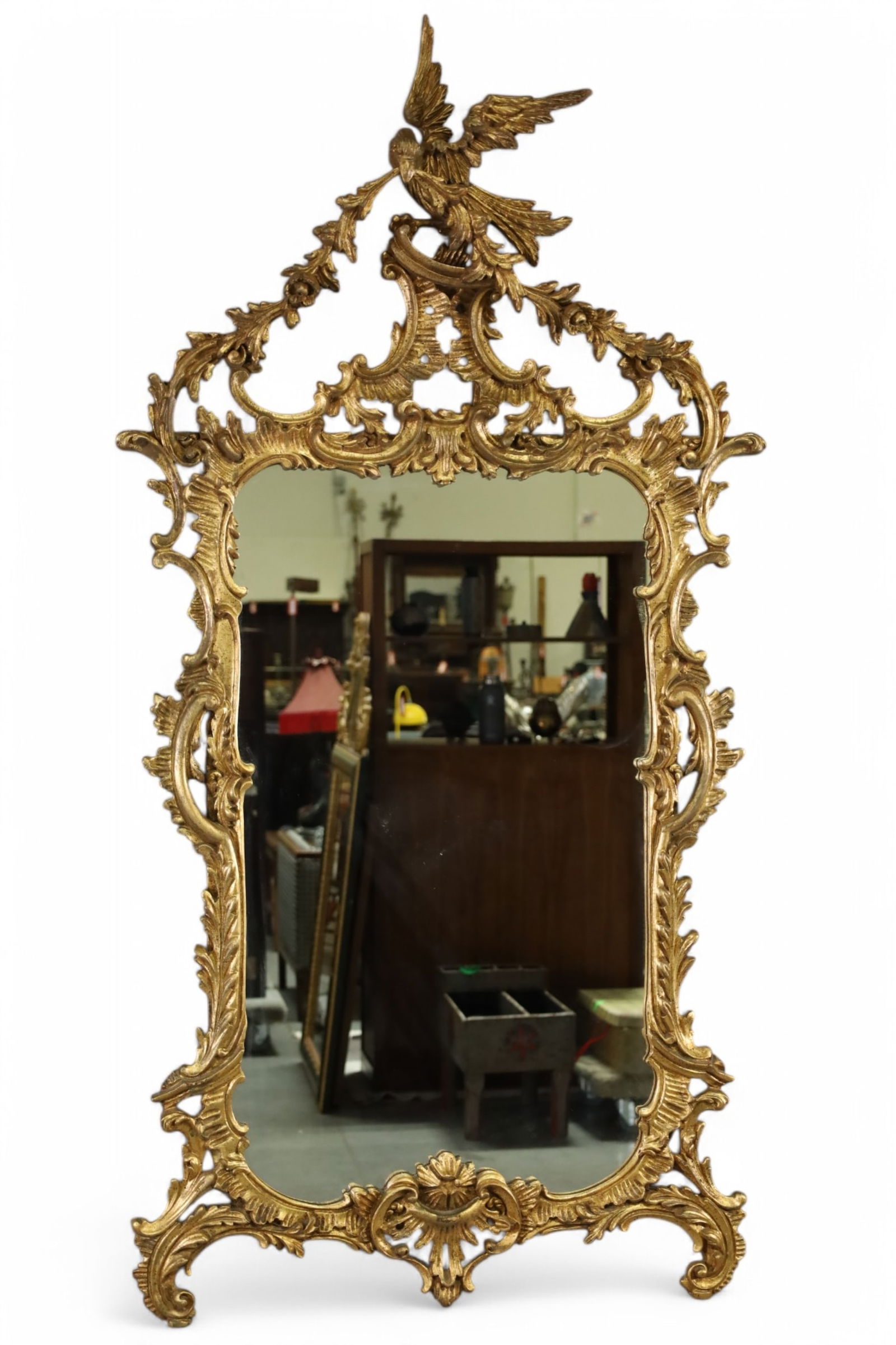 LARGE GILT WOOD WALL MIRROR (1 of 3)