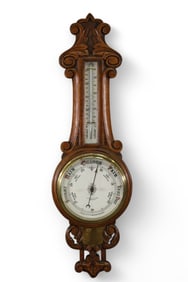 VICTORIAN OAK BAROMETER