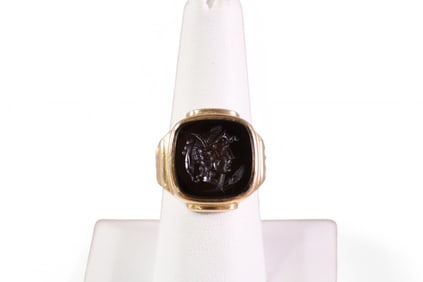 14k GOLD & CARNELIAN INTAGLIO RING