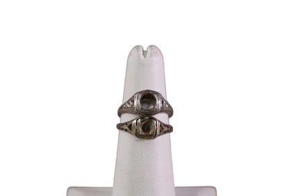 2 18k WHITE GOLD & PLATINUM SEMI MOUNT RING