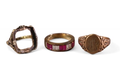 3 GOLD & SILVER RINGS