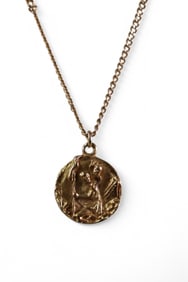 GOLD ST CHRISTOPHER PENDANT NECKLACE