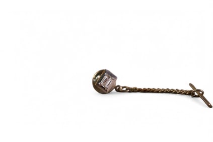 WHITE METAL & DIAMOND TIE TACK