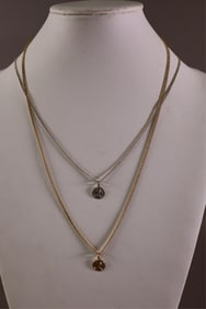 2 14k GOLD SAINT CHRISTOPHER PENDANT NECKLACES