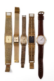 GROUP OF GOLD TONE WATCHES