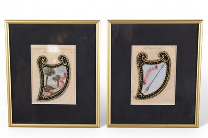 2 SMALL COLORED ENGRAVINGS