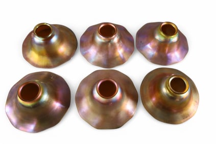 6 ART GLASS SHADES