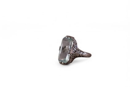 ART DECO 18k GOLD WHITE GOLD RING