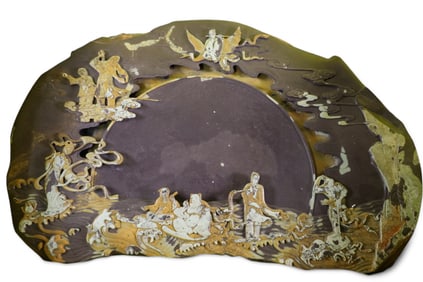 LARGE CARVED CHINESE SOAPSTONE
