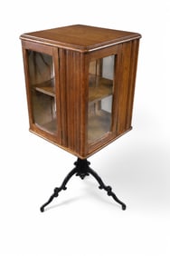 ANTIQUE OAK ROTATING BOOKCASE