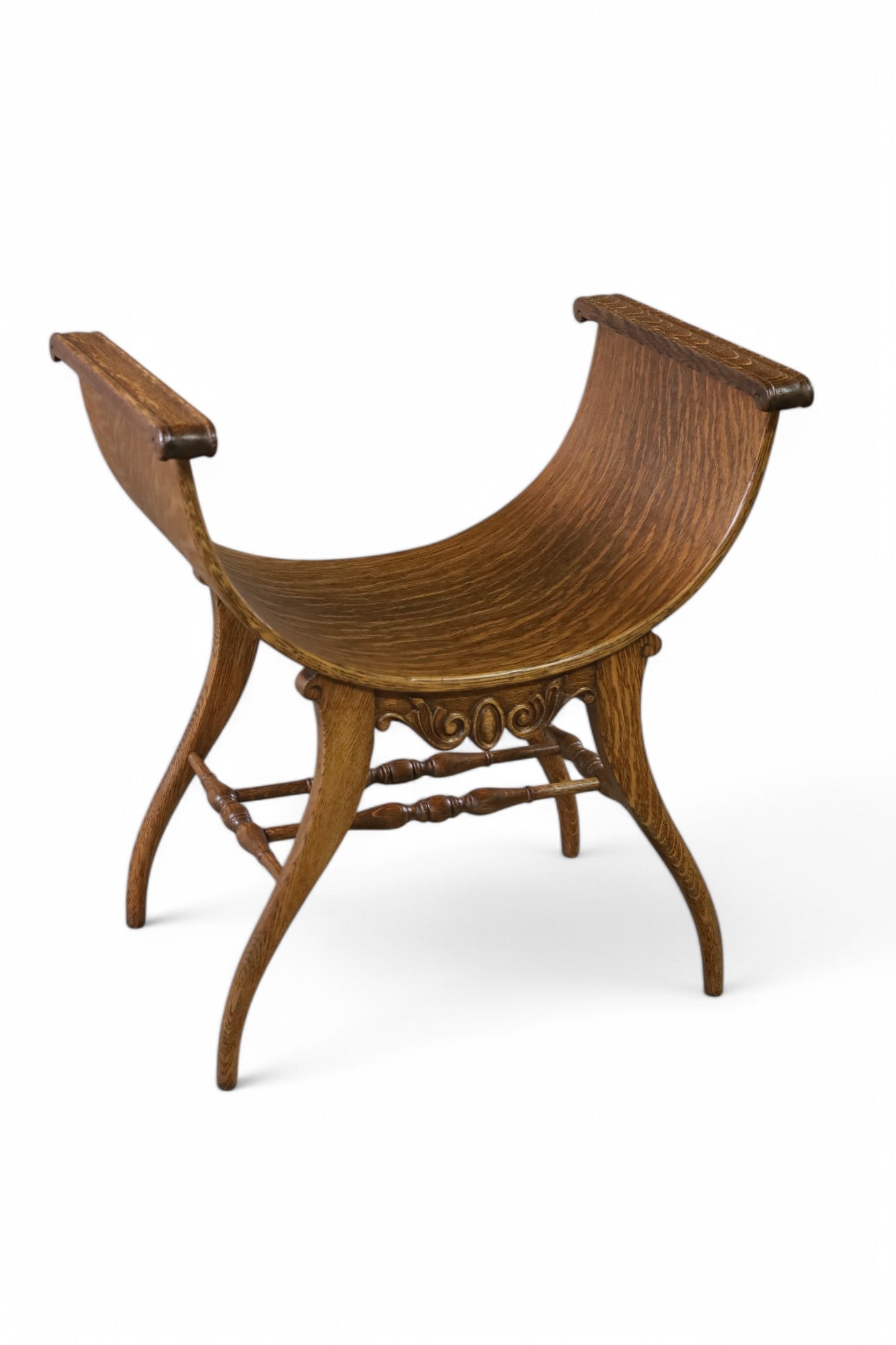 1900'S AM. OAK VANITY BENCH (1 of 2)