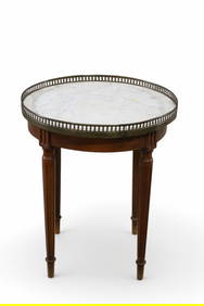 SMALL FRENCH STYLE MARBLE TOP SIDE TABLE (1 of 2)