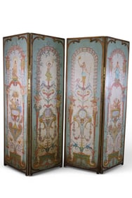 LARGE 4 PANEL HAND PAINTED SCREEN
