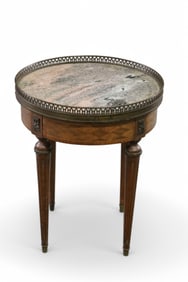 SMALL FRENCH STYLE MARBLE TOP SIDE TABLE