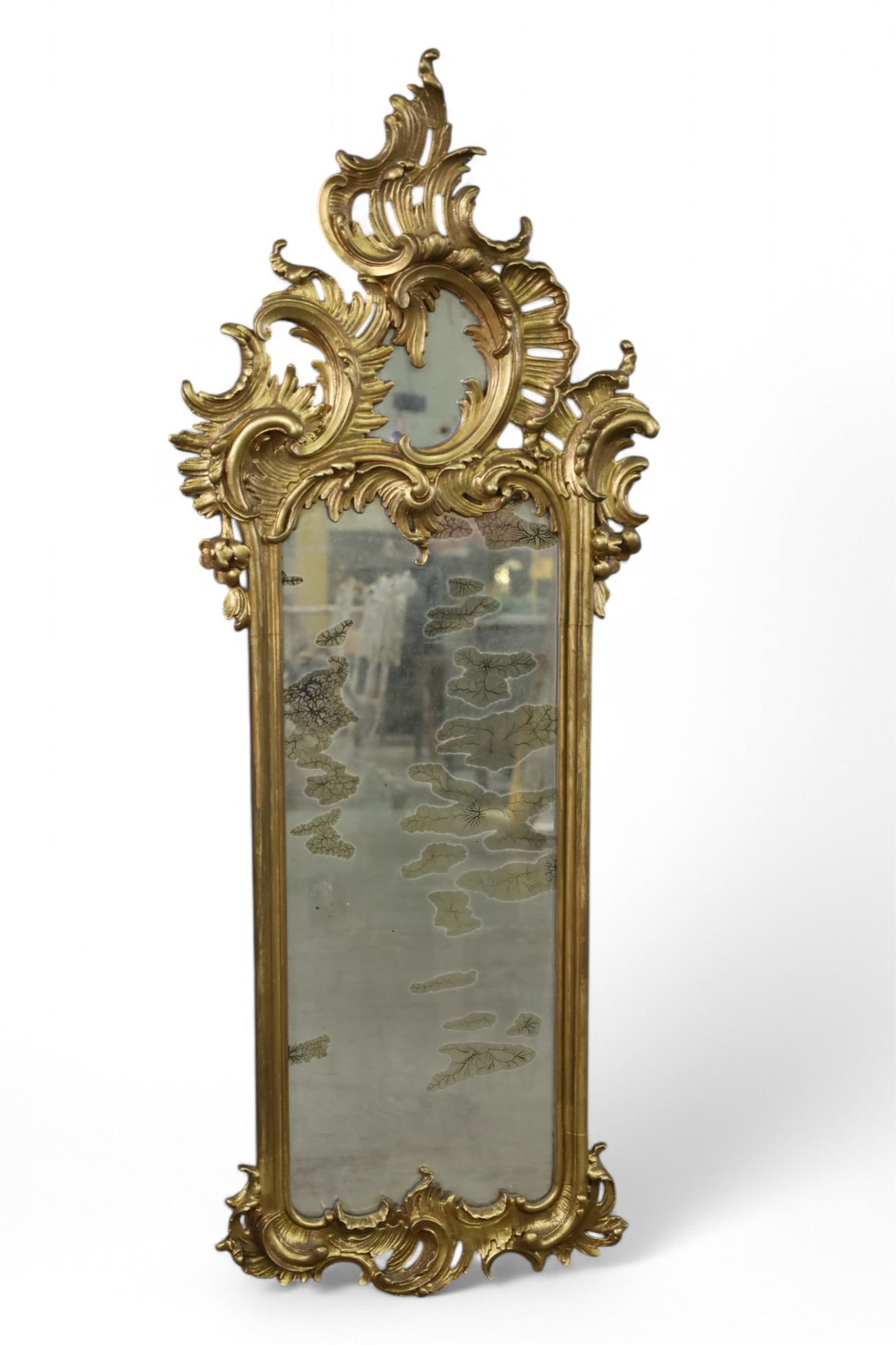 ANTIQUE GOLD GILT WALL MIRROR (1 of 6)