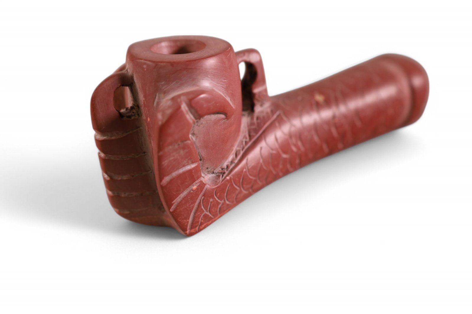 CATALIN PEACE PIPE: EAGLE CLAW FORM PARTIAL PEACE PIPE, 6" L