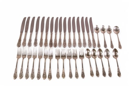 WALLACE ROSEPOINT STERLING FLATWARE SET