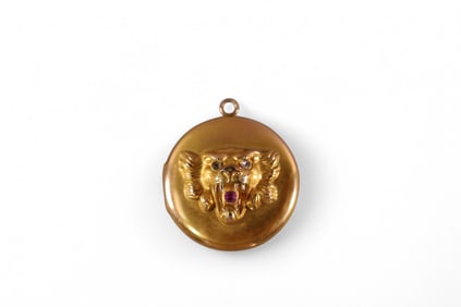 LION FACE GOLD LOCKET