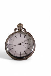 LONGINES POCKETWATCH: LONGINES POCKETWATCH, SILVERIDE CASE, 2" DIAM. ALL WATCHES ARE SOLD AS IS UNSERVICED, WE DO NOT GUARANTEE WORKING ORDER.