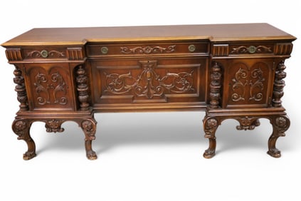 1930'S HIGHLY CARVED BUFFET
