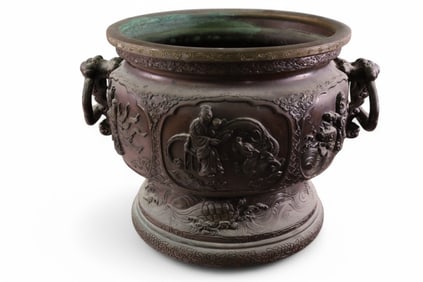 LARGE ASIAN BRONZE PLANTER