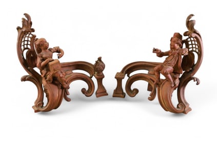 SET OF FRENCH BRONZE CHENETS