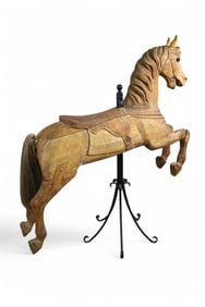ANTIQUE WOODEN CAROUSEL HORSE