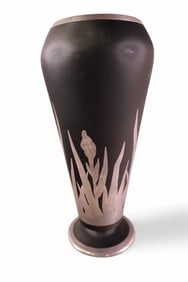 SILVER OVERLAY VASE