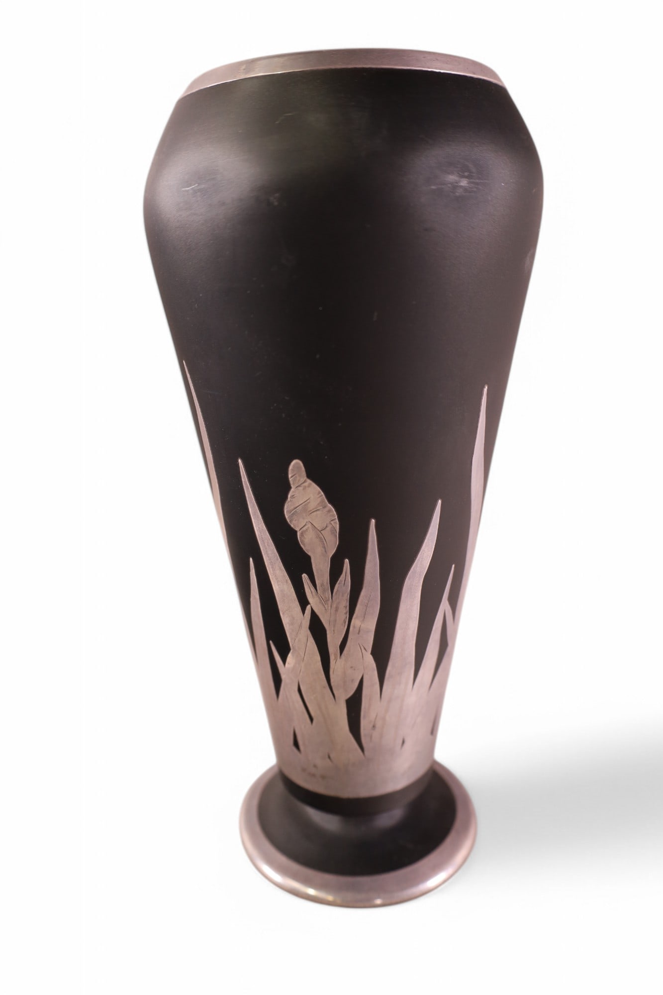 SILVER OVERLAY VASE (1 of 3)