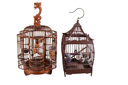 2 CHINESE BIRD CAGES