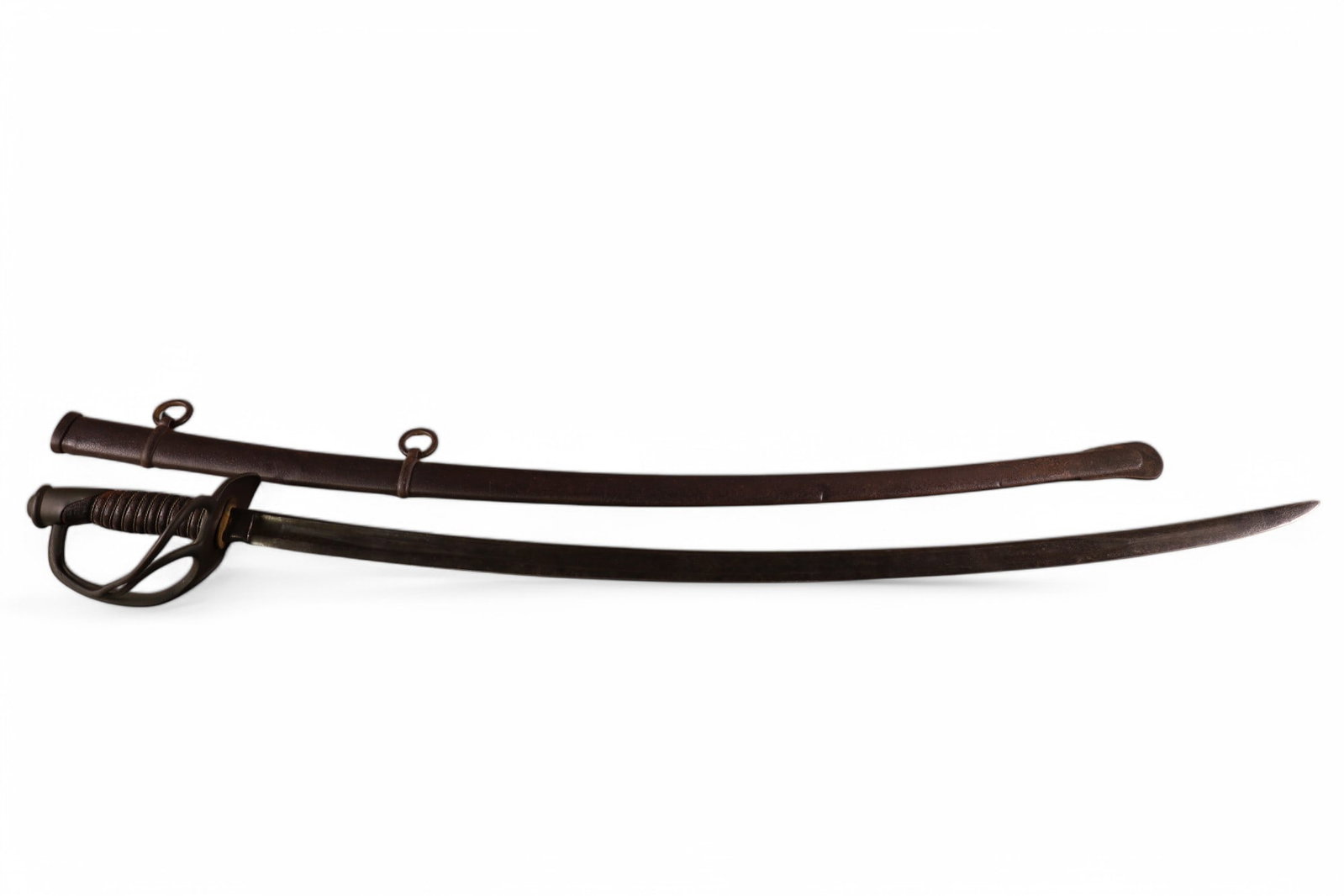CIVIL WAR SWORD: CIVIL WAR SWORD, MARKED MANSFIELD, WITH SCABBARD. 41" L.