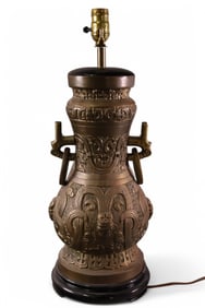JAPANESE CAST METAL TABLE LAMP