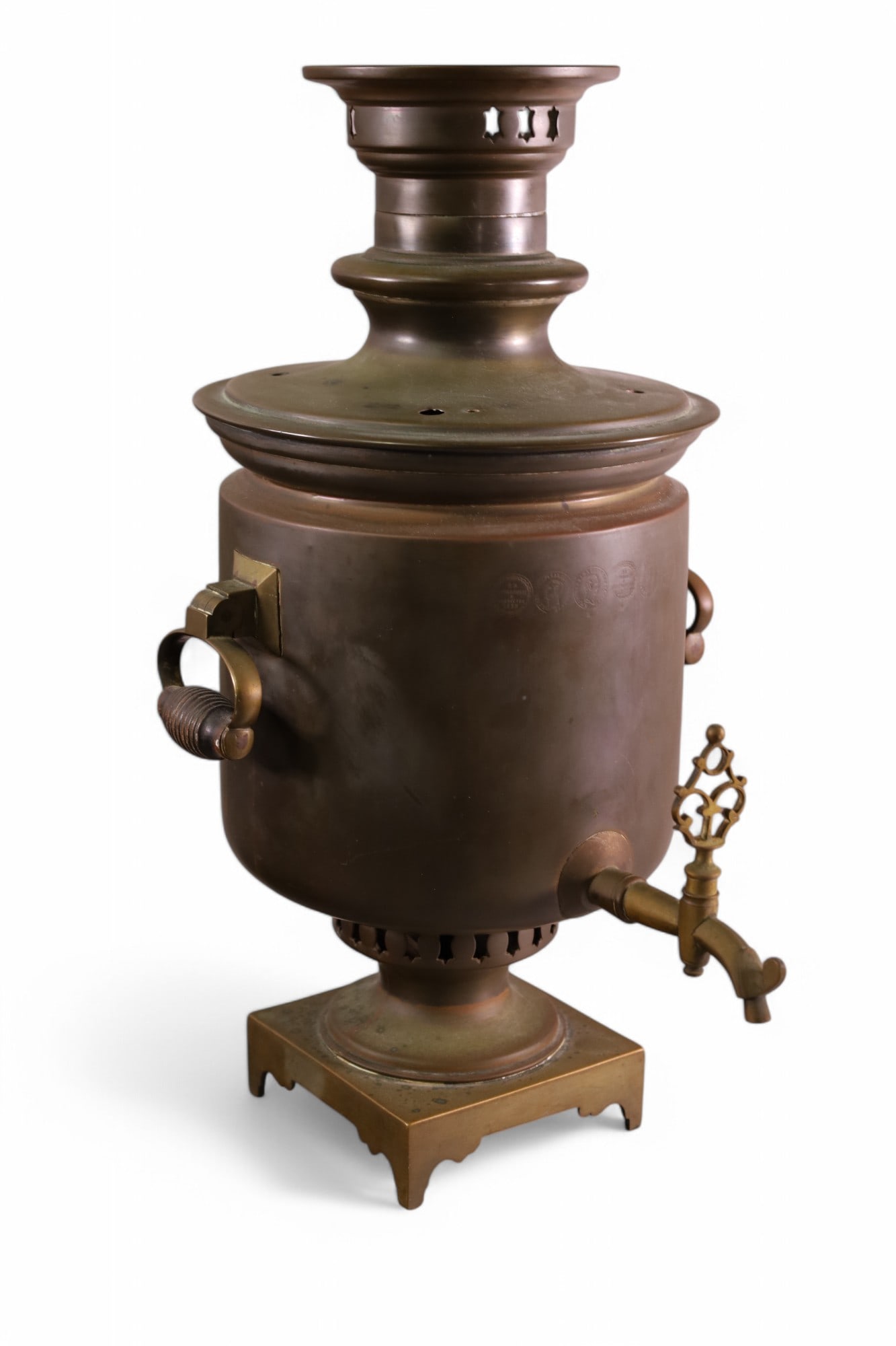 ANTIQUE SAMOVAR: ANTIQUE SAMOVAR, 18" H.