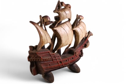 CAST IRON SAILSHIP DOORSTOP