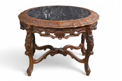 1920'S MARBLE TOP SIDE TABLE
