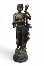 BRONZE LADY LAMP