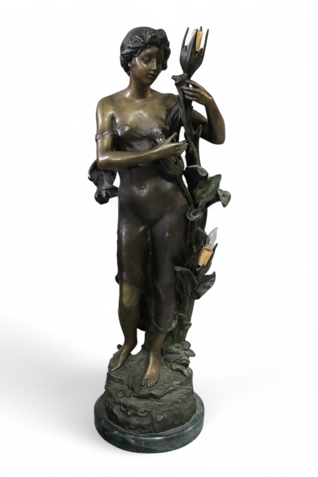 BRONZE LADY LAMP (1 of 4)