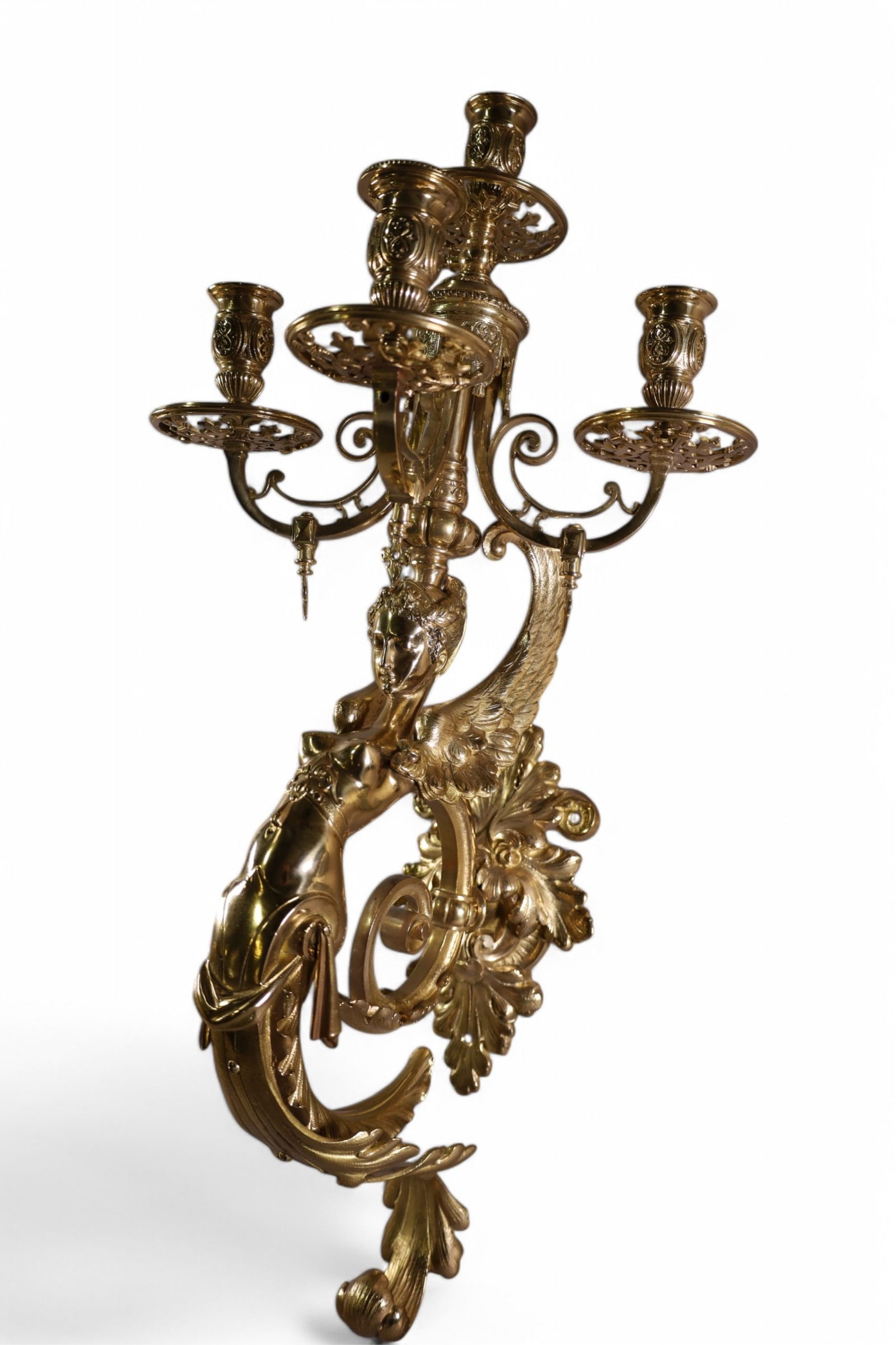 PAIR OF LARGE 19TH CENTURY FIGURAL WALL SCONCES (1 of 4)