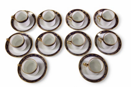 SET OF 10 CUPS & SAUCERS