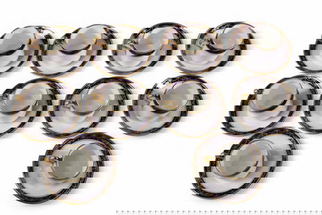 SET OF 10 CUPS & SAUCERS: RICHARD GINORI ITALIAN PORCELAIN CUPS AND SAUCERS.