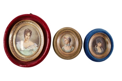 3 MINIATURE VICTORIAN PAINTINGS