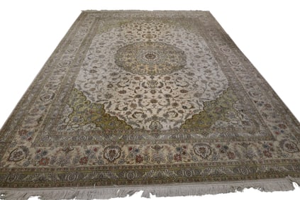 APPROX 10' x 13' 11" HANDMADE WOOL RUG
