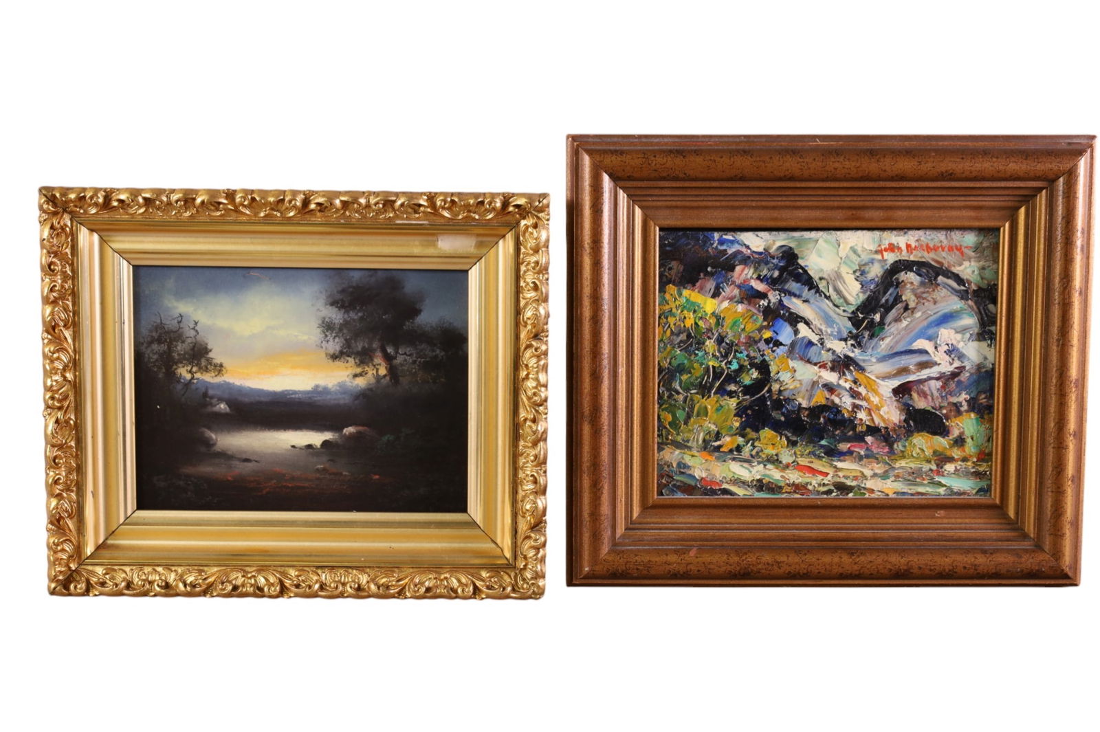 2 SMALL OIL PAINTINGS (1 of 5)