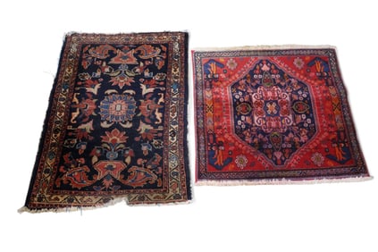 2 SMALL HANDMADE WOOL RUGS