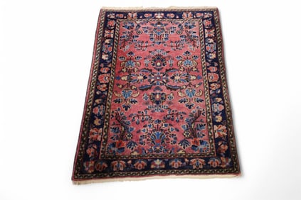 APPROX 1' 11" x 2' 10" HANDMADE WOOL RUG