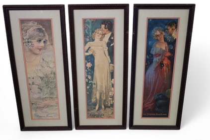 3 FRAMED 1920'S ADS