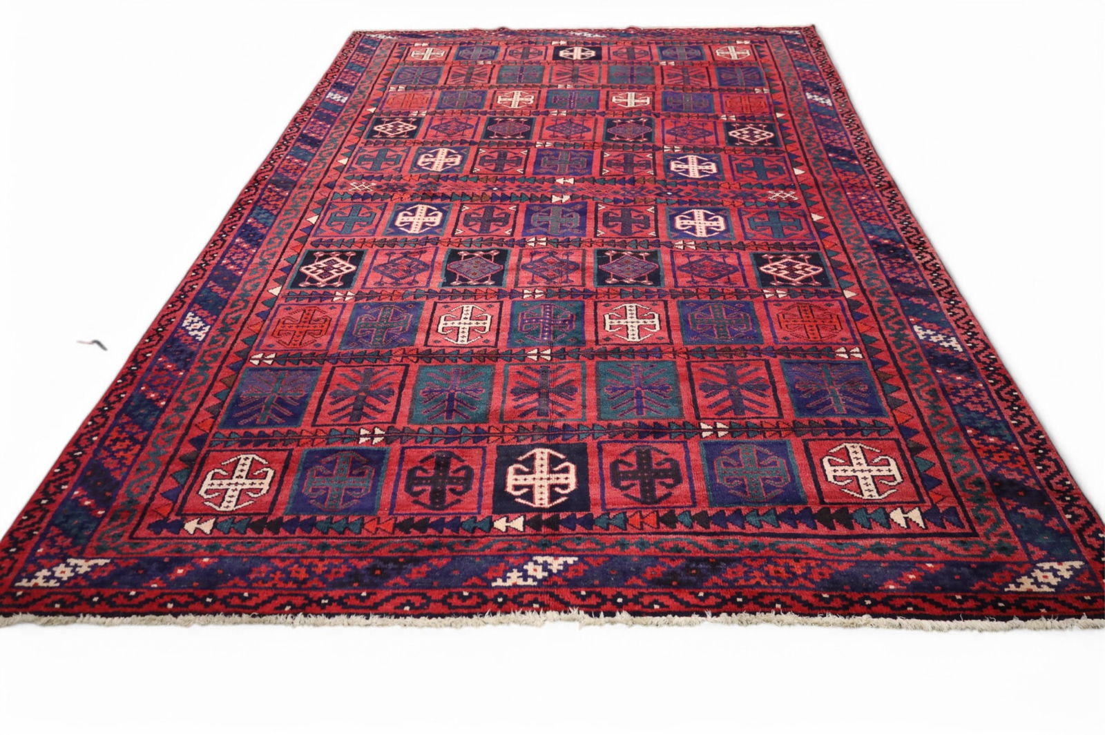 APPROX 7' 3" x 10' HANDMADE WOOL RUG (1 of 3)